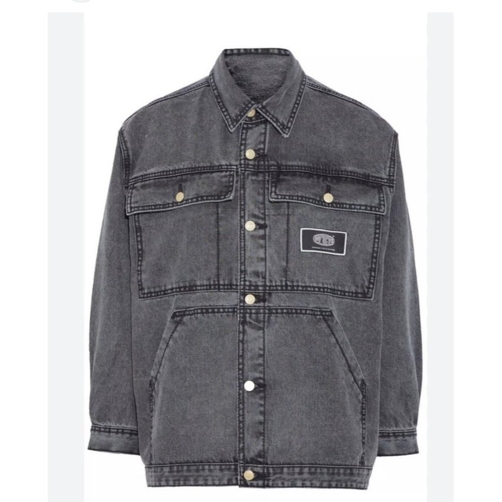Eytys Black Denim Jacket Cosmic Stone Oversized Unisex Mens Small Womens Medium